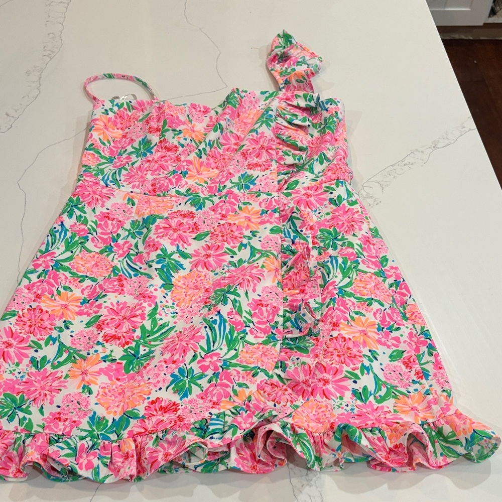 Floral Pink and Green Dress Lilly Pulitzer !